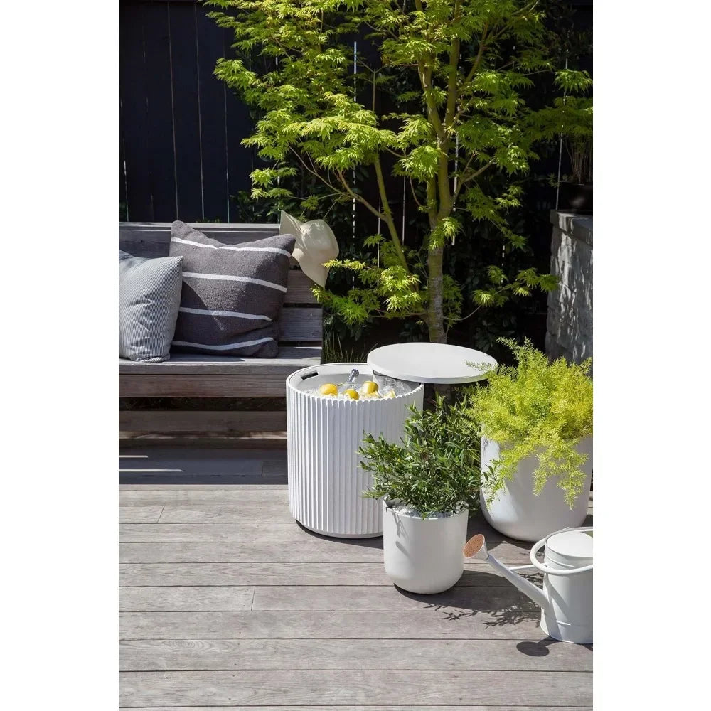 18.5"D X 18.5"W X 20.5"H Outdoor Table, 2 in 1 Cooler Portable Side Tables,