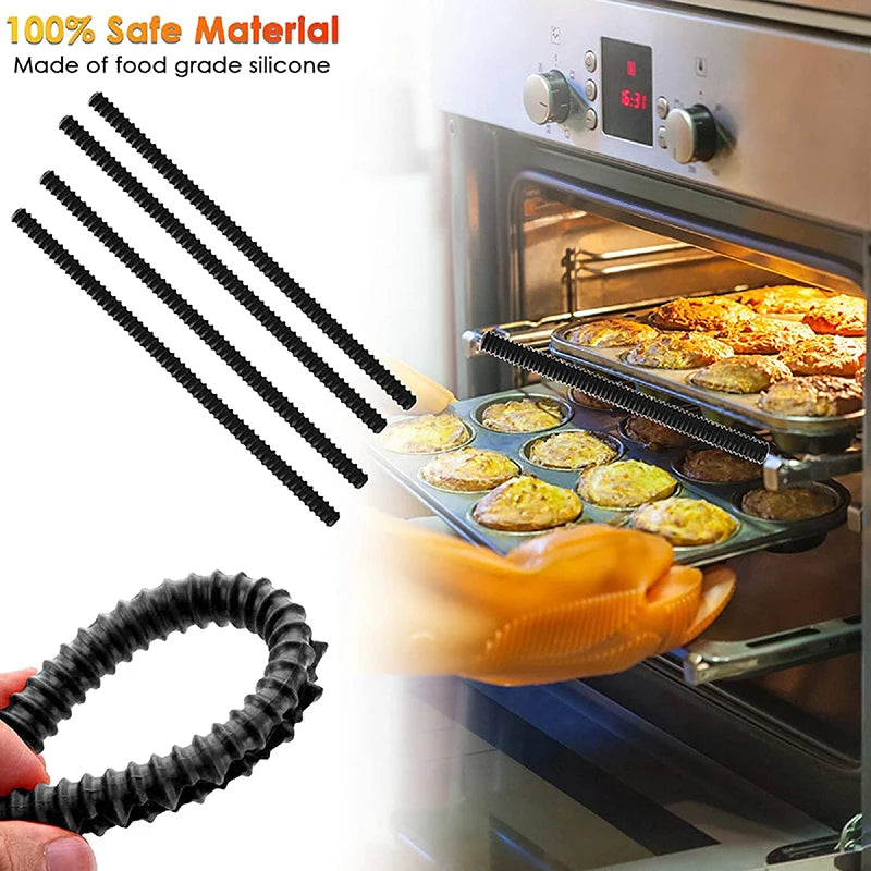 1Pc Oven Rack Protector Loaded Heat Resistant Silicone Oven Guard Child Safety Protection Toaster Baking Edge Guard