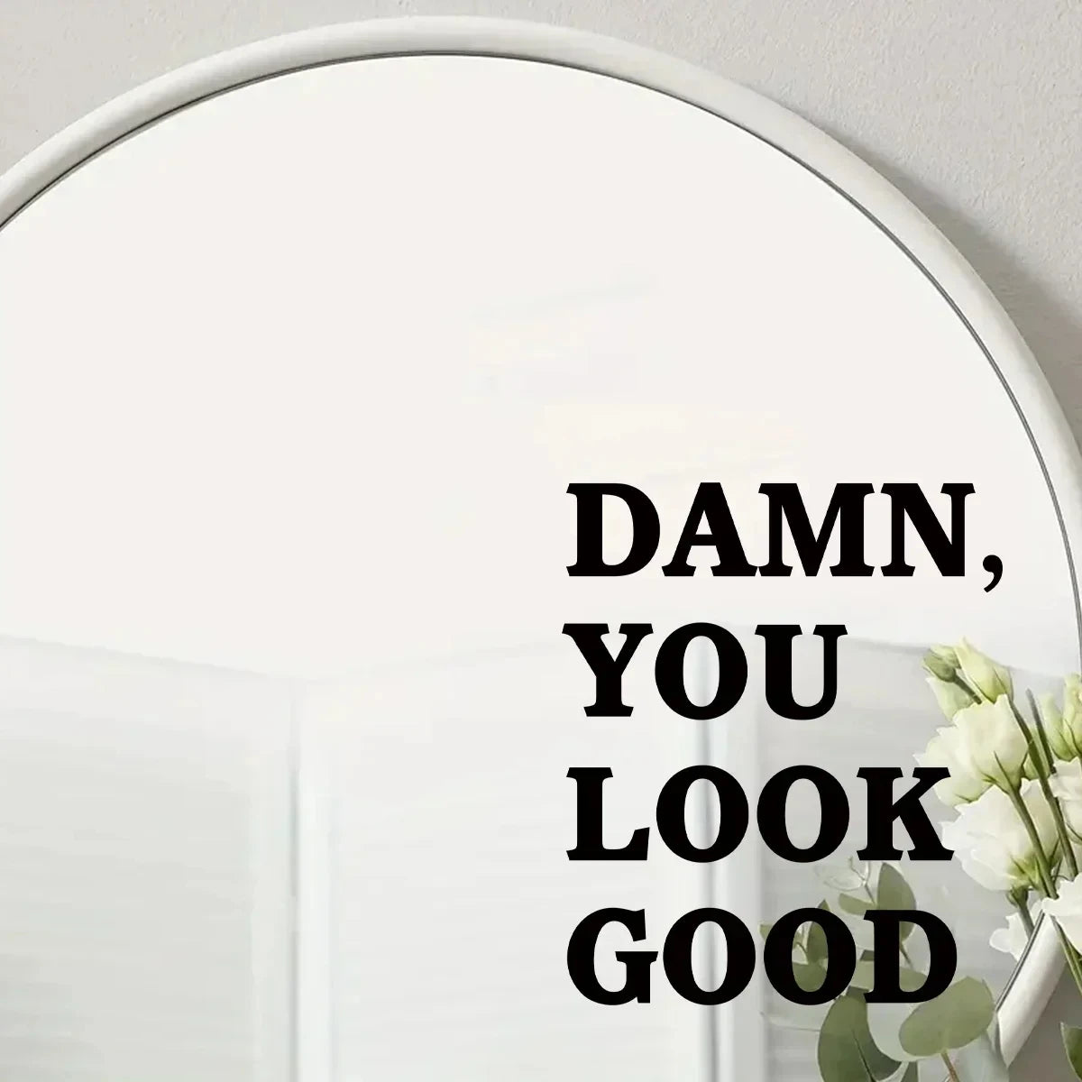 1pc Encouraging Text Mirror Wall Sticker, Home Decor Accessories, Living Room, Children's Bedroom, Decals, Furniture