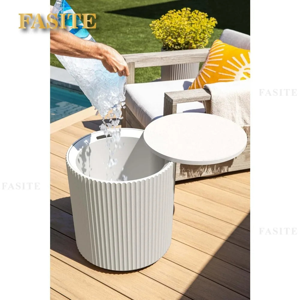 18.5"D X 18.5"W X 20.5"H Outdoor Table, 2 in 1 Cooler Portable Side Tables,