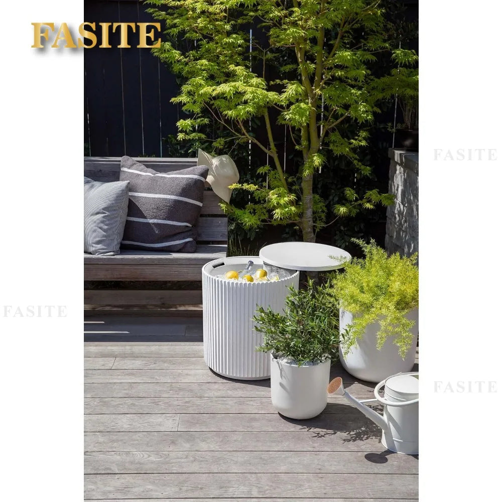 18.5"D X 18.5"W X 20.5"H Outdoor Table, 2 in 1 Cooler Portable Side Tables,