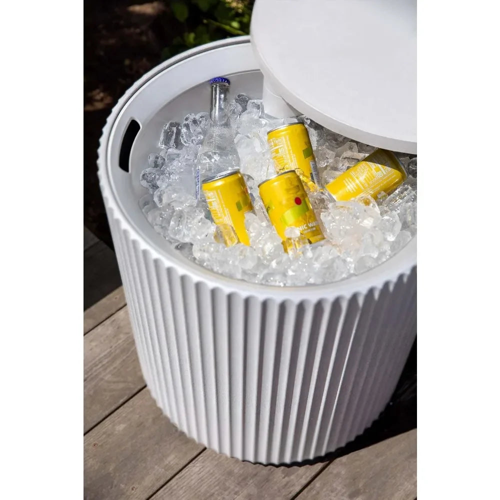 18.5"D X 18.5"W X 20.5"H Outdoor Table, 2 in 1 Cooler Portable Side Tables,