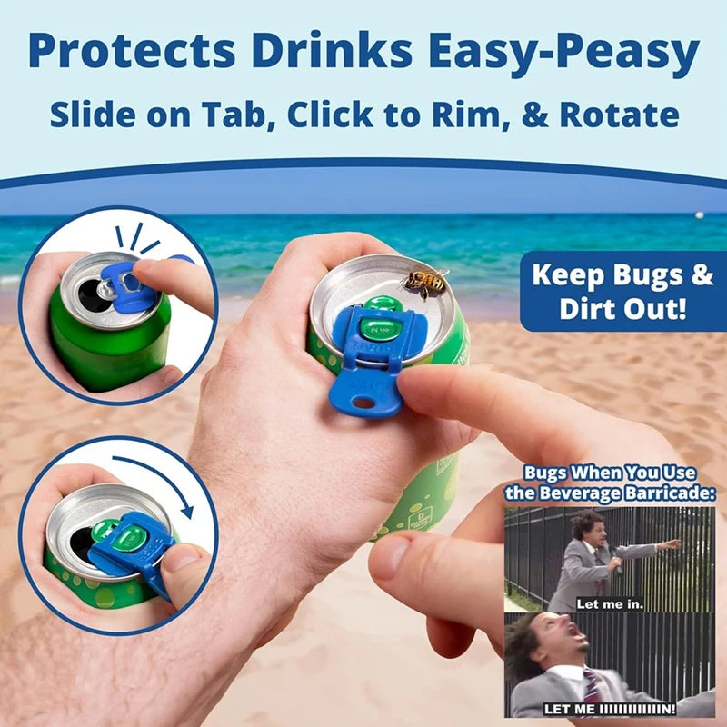 12Pcs Beverage Soda Protector Can Opener Color Coded Drink Shield Color Coded Drink Shield And Soda Protector Drink Shield