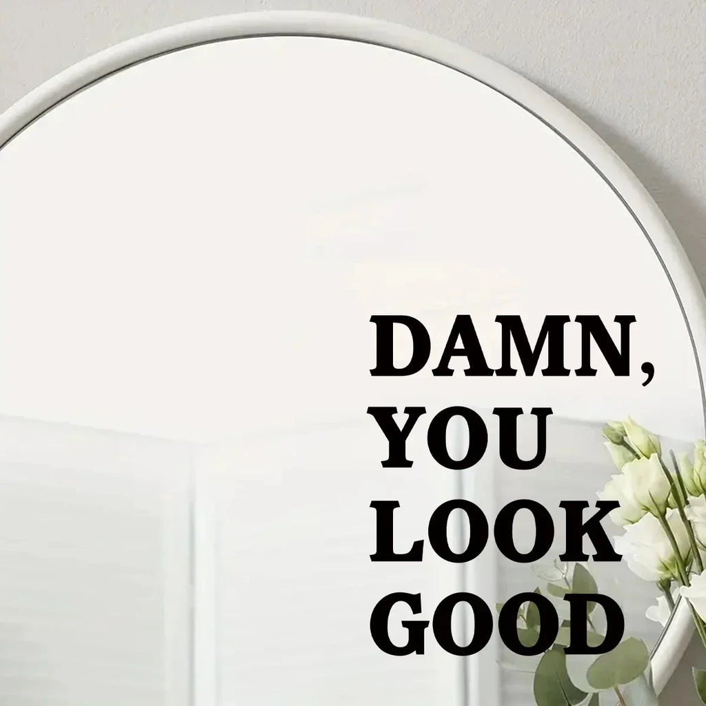 1pc Encouraging Text Mirror Wall Sticker, Home Decor Accessories, Living Room, Children's Bedroom, Decals, Furniture