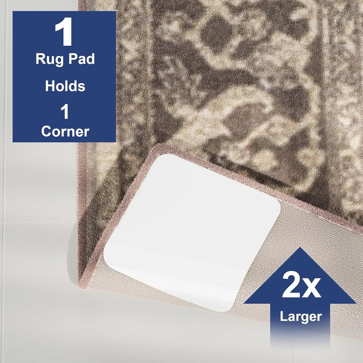 12pcs Home Techpro Double Sided Rug Pad Gripper for Hardwood Floors No Damage,Non Slip Rug Pads, Under Rug Carpet Tape