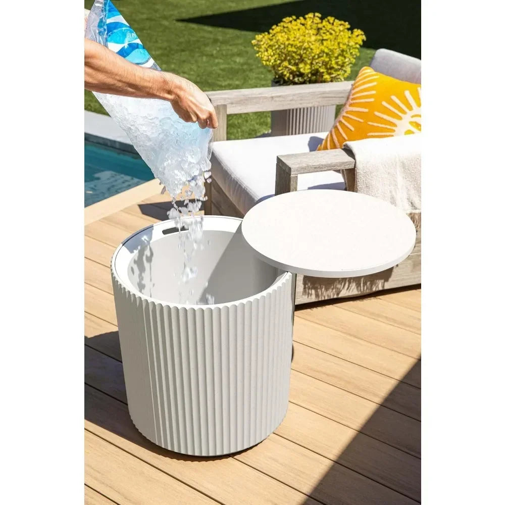 18.5"D X 18.5"W X 20.5"H Outdoor Table, 2 in 1 Cooler Portable Side Tables,