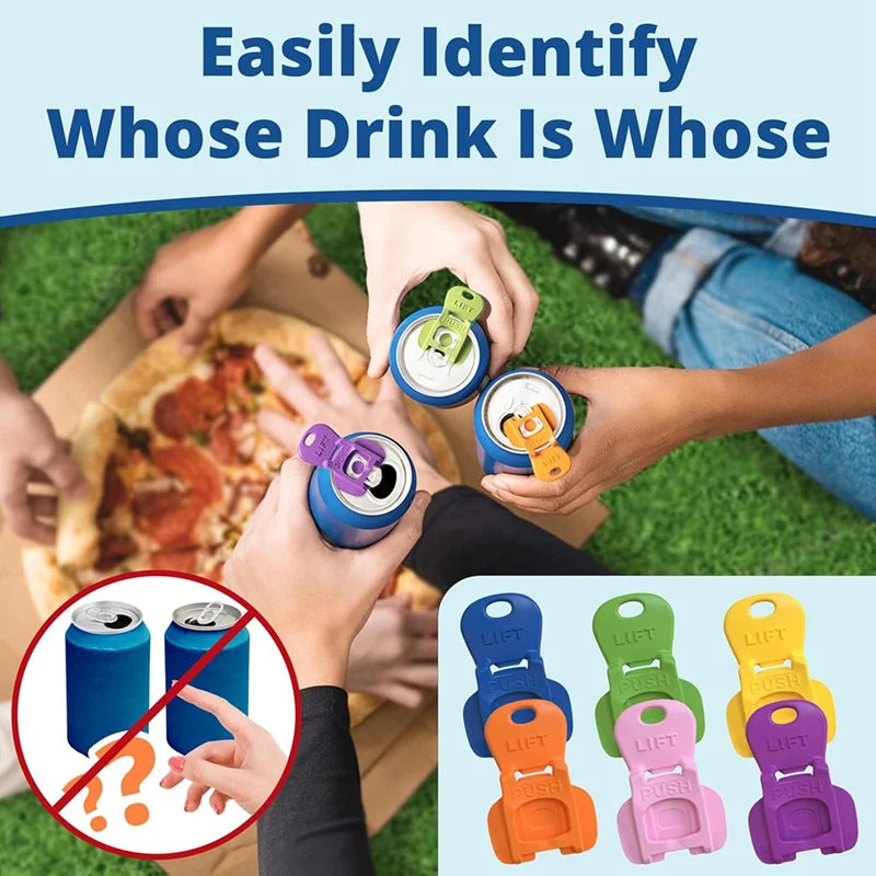 12Pcs Beverage Soda Protector Can Opener Color Coded Drink Shield Color Coded Drink Shield And Soda Protector Drink Shield